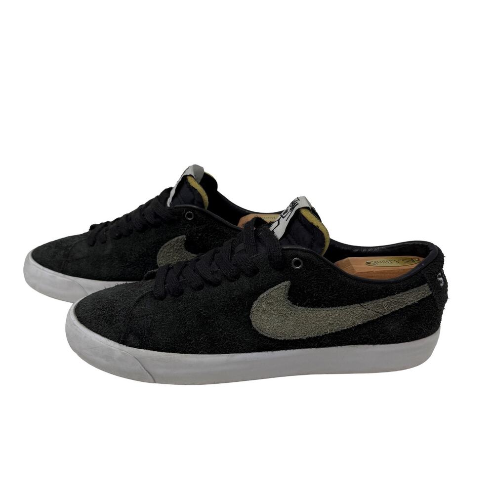 Stussy × Nike SB Blazer Low Black Palm Green Black BQ6449-001 Men's Shoes 11